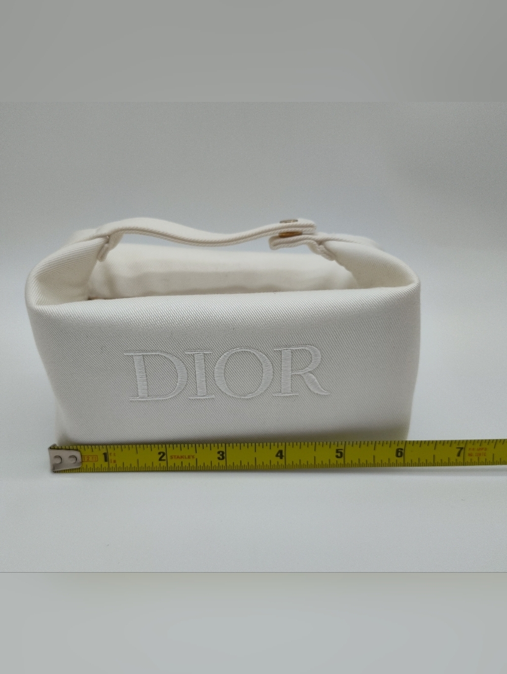 DIOR Beauty White Canvas Trousse Pouch Zip Cosmetic Bag Box Gift Set NIB - Picture 7 of 9